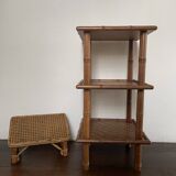 Rattan and canework footrest from the 50s/60s
