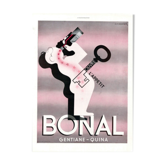Affiche vintage années 30 Bonal 30x40cm