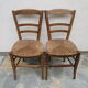 2 antique straw chairs