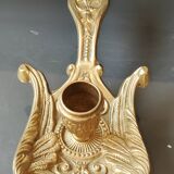 Bourgeoir à main/Rat de cave, Phénix/Paon, en laiton. Style Art Nouveau