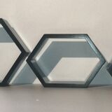Set of 3 hexagonal nesting shelves design 80s vintage
