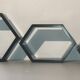 Set of 3 hexagonal nesting shelves design 80s vintage