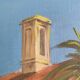 Original oil painting, Provençal market in Nice, France, Grether, 1948