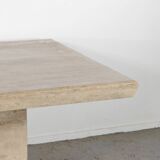 Table géométrique minimaliste en marbre italien du milieu du siècle des années 1970