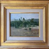 Painting HST/P Pierre Dominique GIESS (1943-2011) "Torre Lodones" Spain