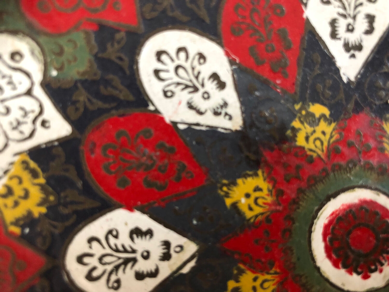 Old copper plate, hand painted, origin Pakistan