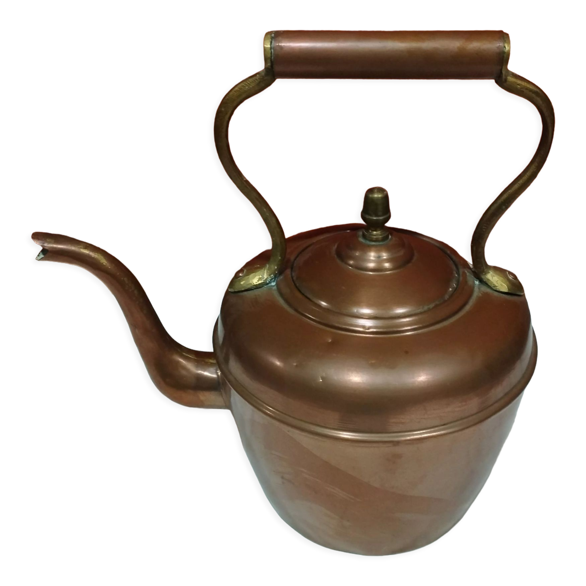 Copper and brass kettle