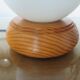 Scandinavian lamp in wood and white opaline ball 70s