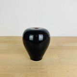 Black ceramic vase signed Comte, vintage