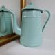 Cafetière émaillée vert d'eau
