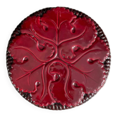 Burgundy ceramic trivet