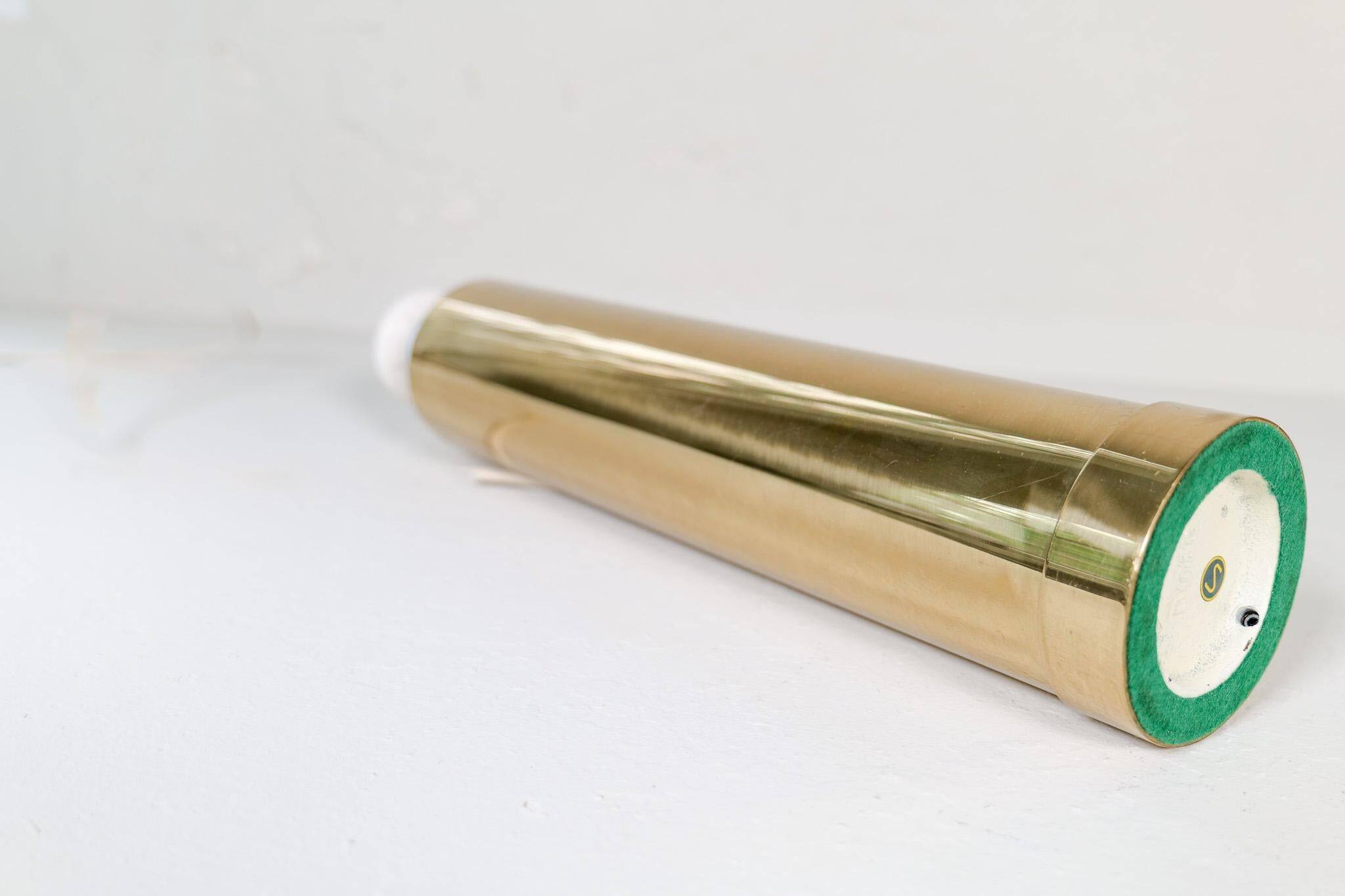 Pair of large Bergboms B-010 table lamps in brass, mid-century, 1960s, Sweden.