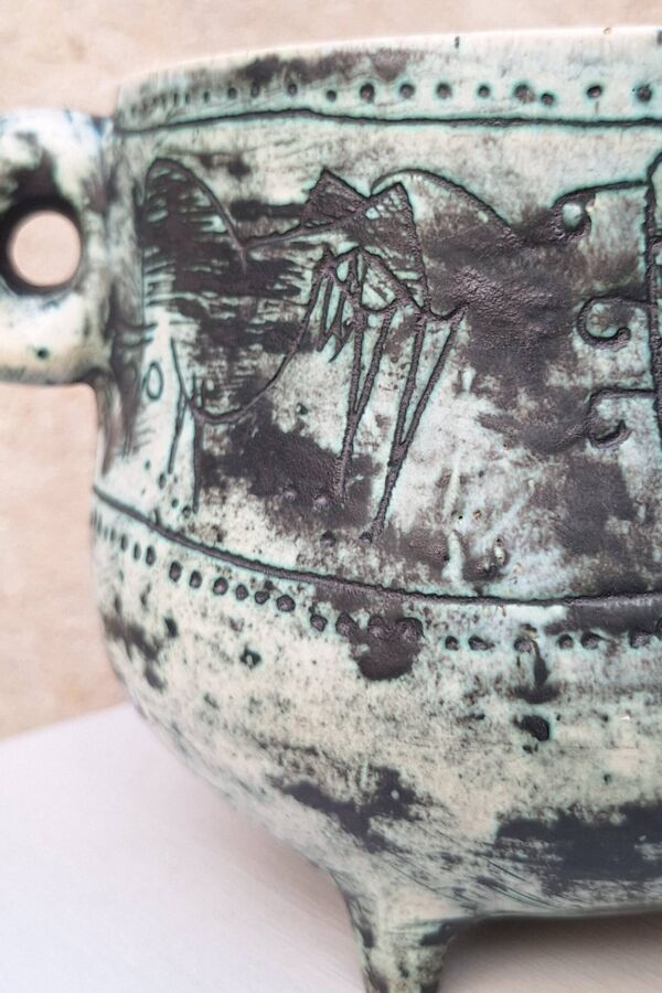 Vase ou chaudron en céramique par Jacques Blin circa 50