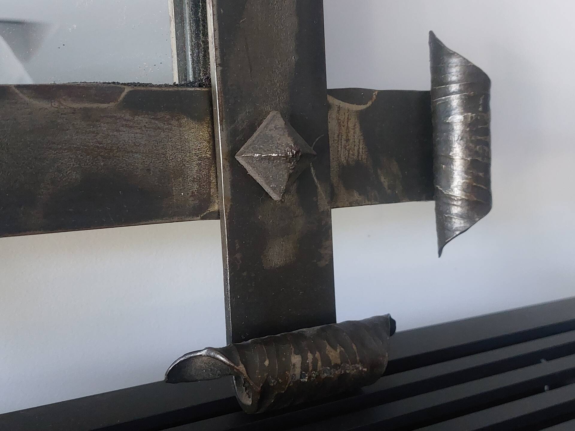 Miroir fer forgé brutaliste