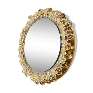 Lighted floral mirror