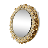 Lighted Floral mirror of Palwa 1975 diameter 50cm