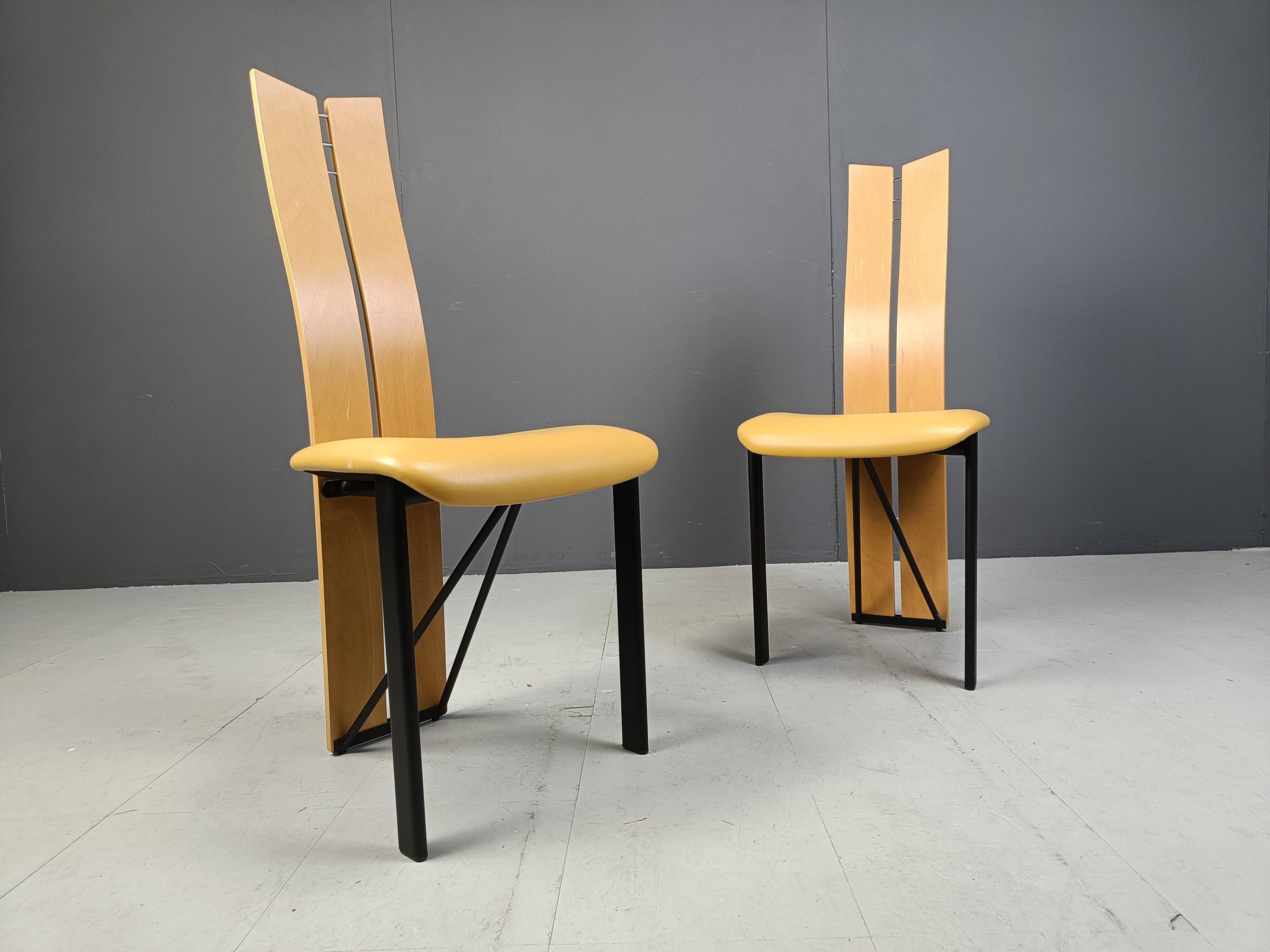 Vintage postmodern dining chairs, 1980s - set of 10