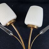 Brass and glass wall light