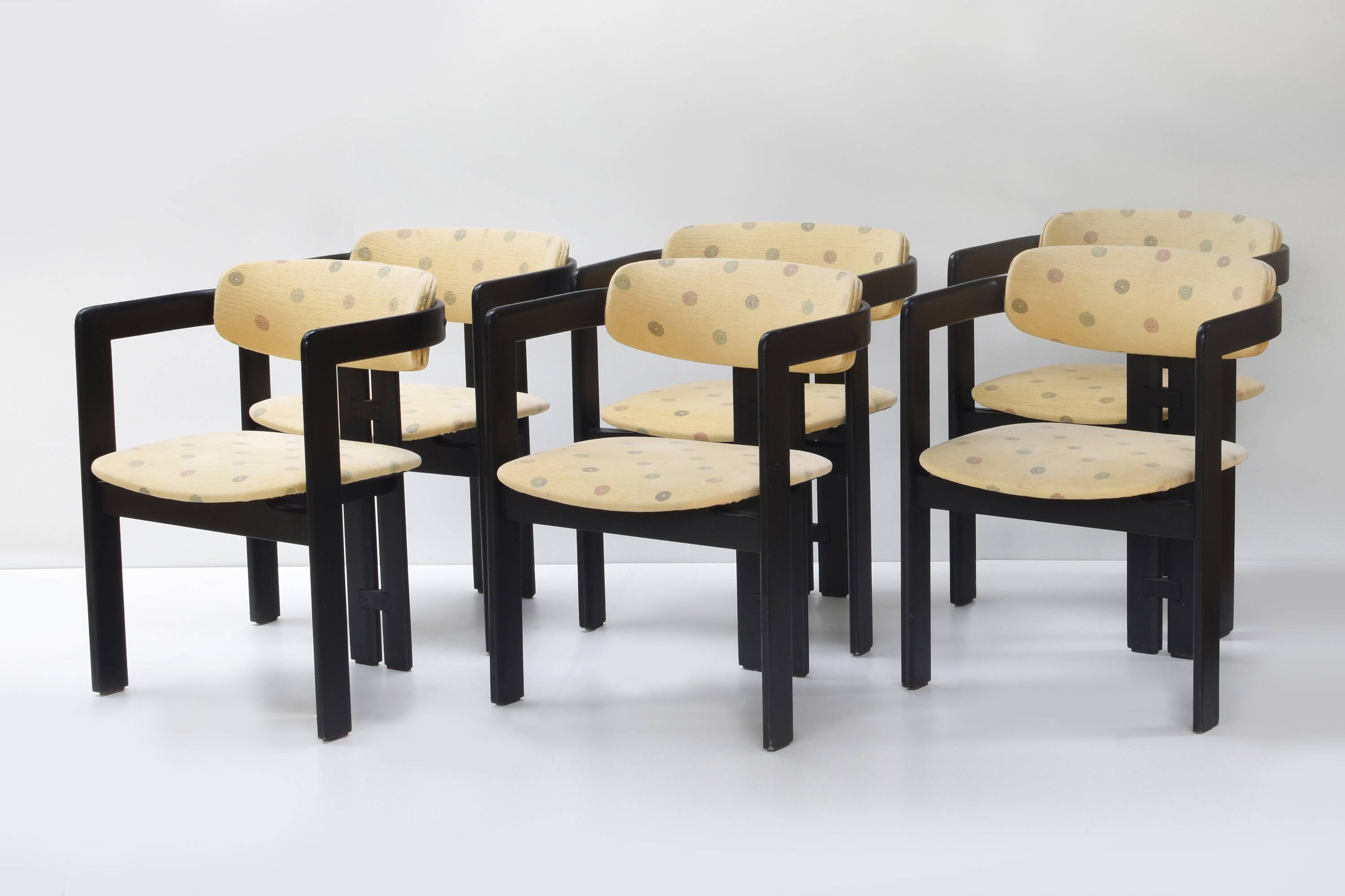 Suite de 6 chaises "Pamplona" de Augusto Savini édition Pozzi 1965