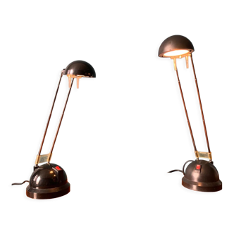 Set of two black telescopic lamps