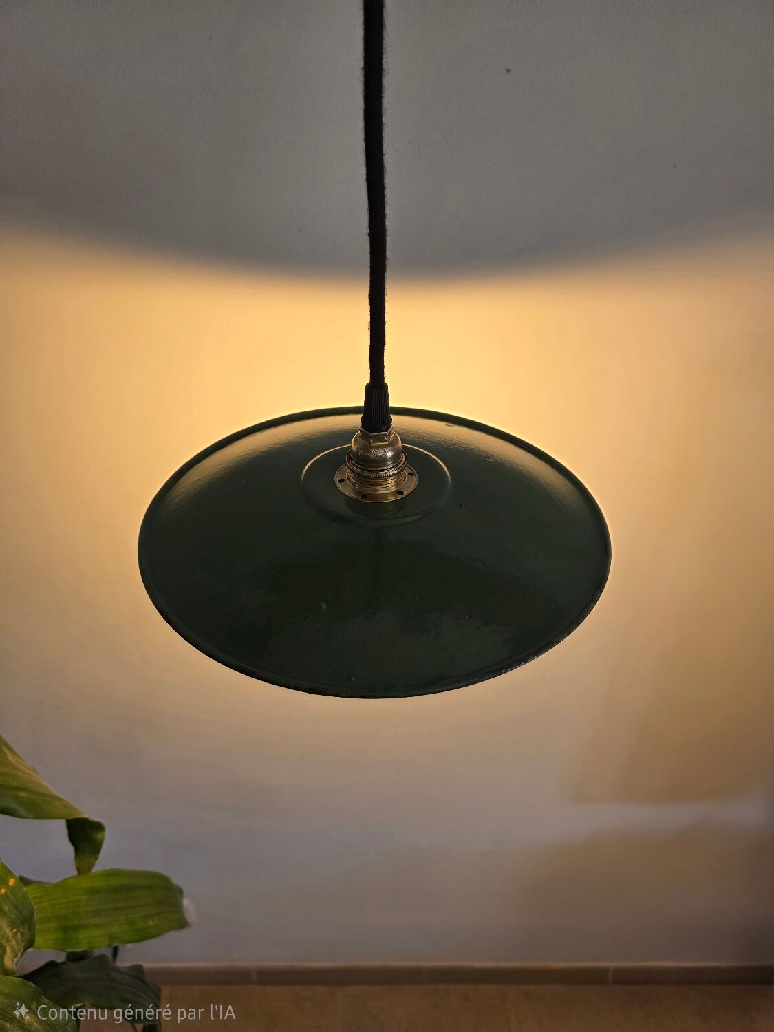 Vintage enamelled sheet metal lamp