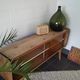 Sideboard vintage Scandinavian feet compass of oak and glass