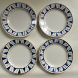 9 dessert plates Hamage & Moulin des Loups, Etoile bleu model