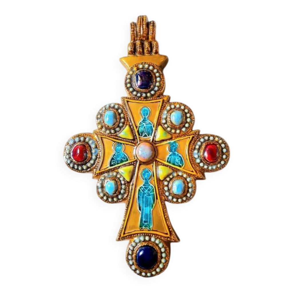 Croix en céramique émaillée, Marc Roussel. | Selency