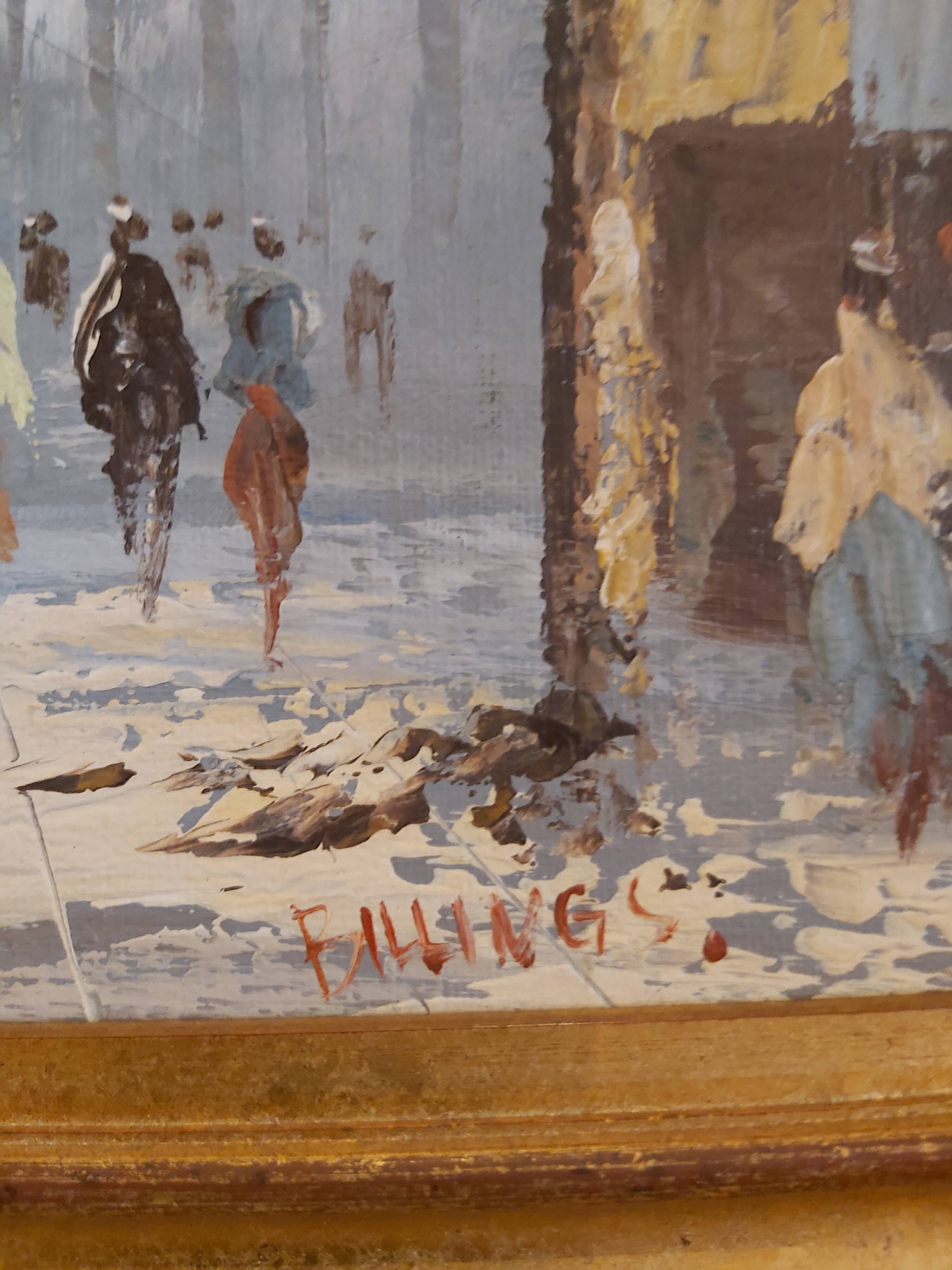 Oil on canvas Paris Montmartre by Billings