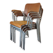 Fauteuil en bois et aluminium par Alpos, années 1970