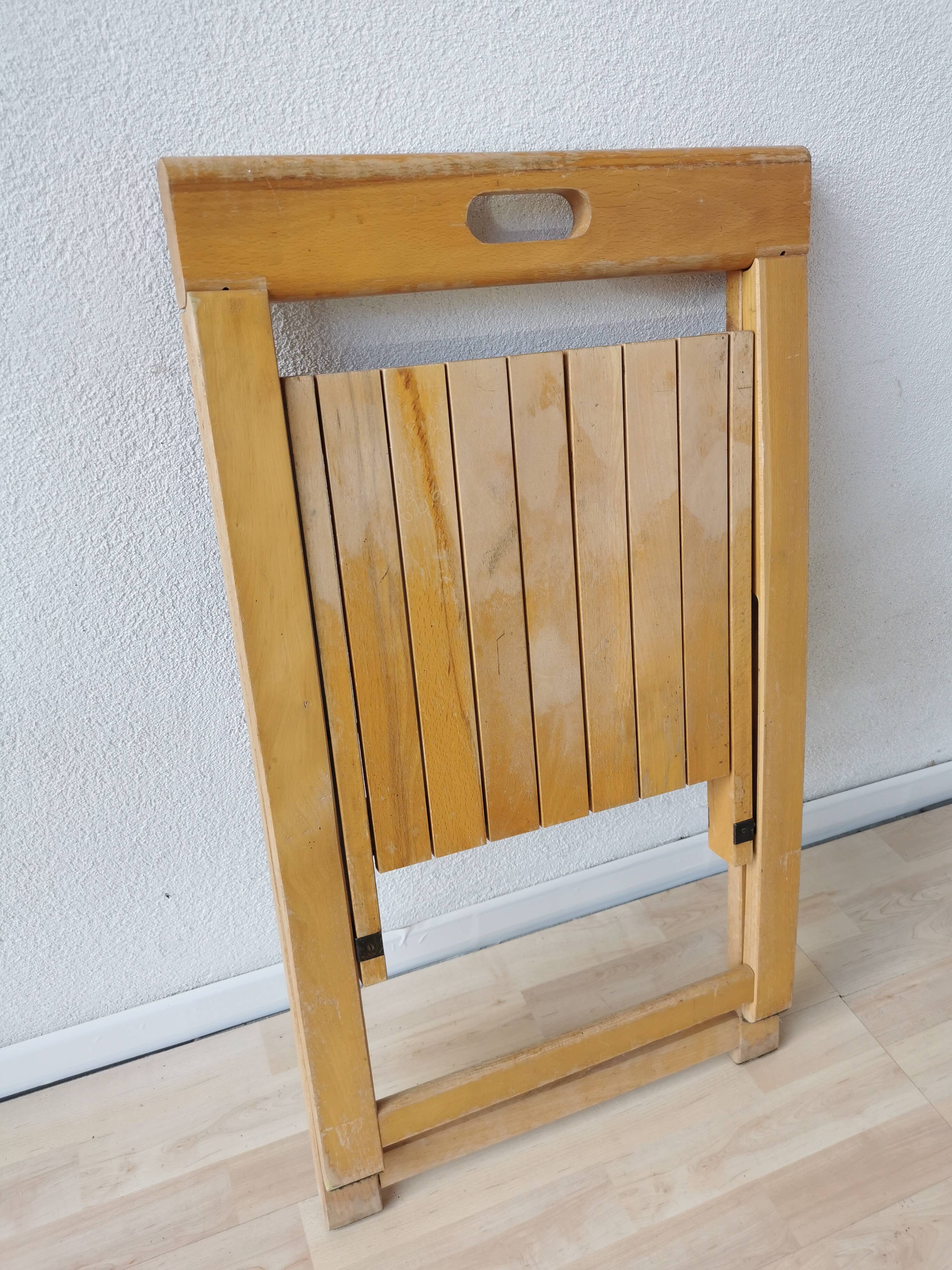 Vintage Trieste Folding Wooden Chair by Aldo Jacober, 1970s
