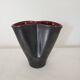 Vase en céramique forme libre Noir / Bordeaux signé Elchinger Années 50's