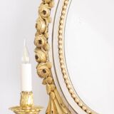 Louis XVI style gilded and lacquered wood console. Circa 1900.