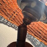 Floral carved wood lamp from the 60s