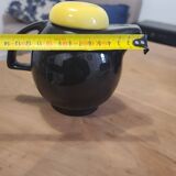 Théière en Céramique Noire et Jaune Design
