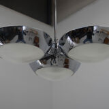 Chrome-Plated Functionalist Chandelier by Zukov, 1940s