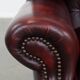 Red Cowhide Leather English Chesterfield Wingback Chair
