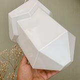 Vintage art deco globe pendant light in white opaline
