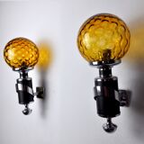 Pair of Murano wall lamps, Italy, 1970