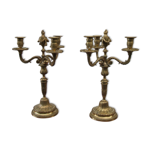 paire de candelabres bronze louis xvi