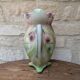 Art Nouveau barbotine vase Gerber Prestige Paris with floral decoration