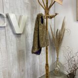 Vintage rattan coat rack