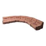 Rezia sofa 7 modules brown fabric 1p 70s vintage modern