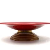 Modern red vide poche / centerpiece, Sevres France 1940s