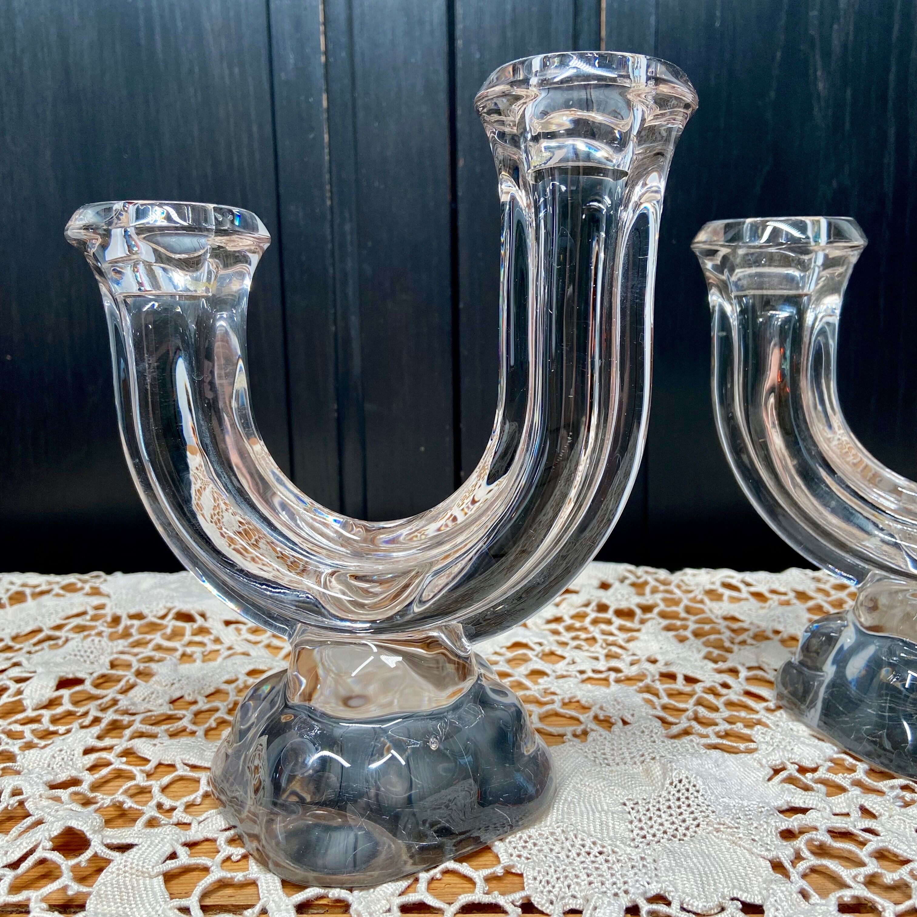 Pair of art deco crystal chandeliers