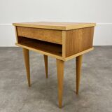 Vintage blond wood bedside table, 1960s