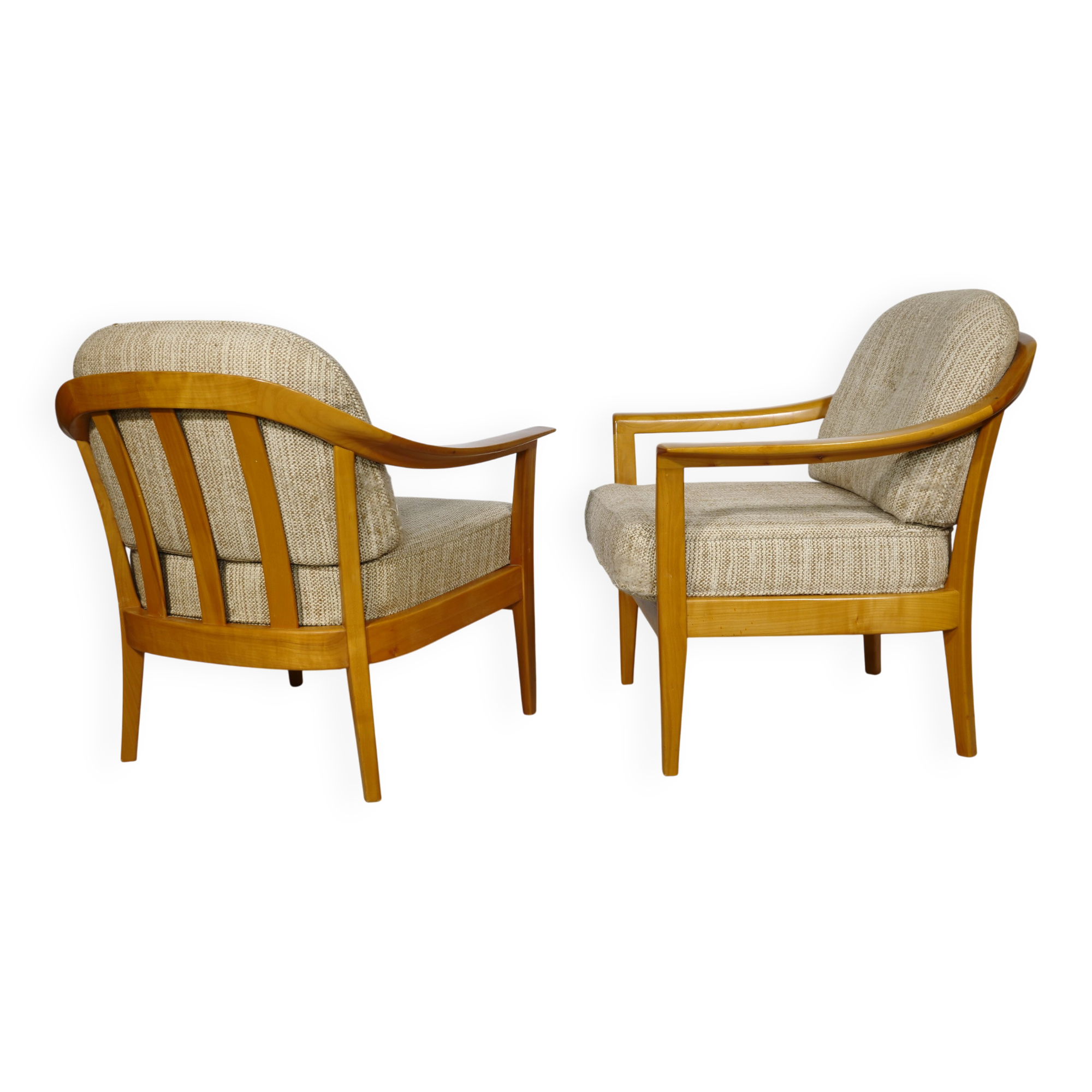 Cherrywood Club Chairs by Klaus Warzecha for Wilhelm Knoll, Set of 2, 1970s
