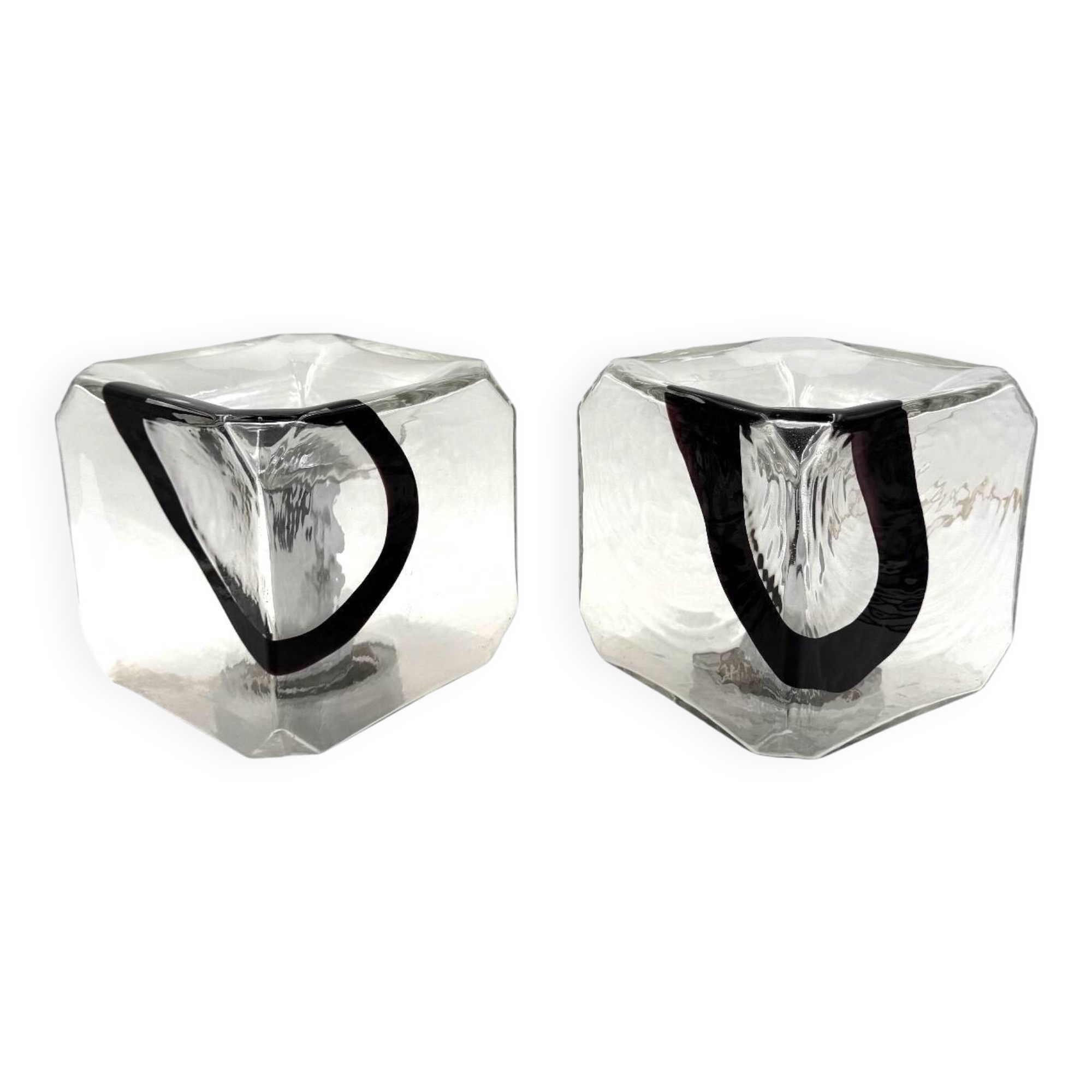 Fratelli Toso, Pair of Murano blown glass lamps, F.lli Toso, Murano Italy 1970s