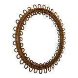 Small filigree Italian bamboo mirror, 1950s