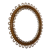 Small filigree Italian bamboo mirror, 1950s